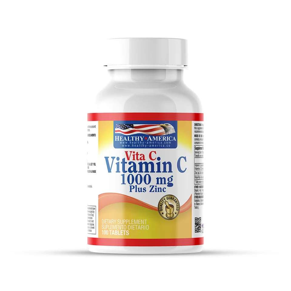 Vitamina C 1.000 mg + Zinc + Rosa Mosqueta · 100 tabletas