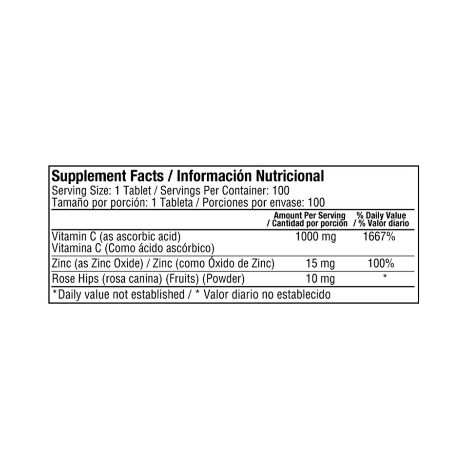 Vitamina C 1.000 mg + Zinc + Rosa Mosqueta · 100 tabletas - Image 3