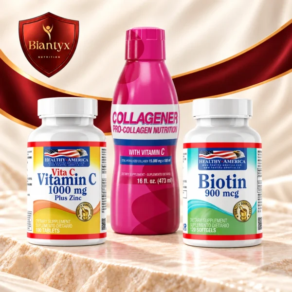 Kit Colágeno & Piel · Colágeno 15 g + Vitamina C + Biotina - productos del kit